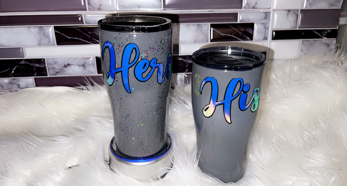 His and Hers 20oz curve tumblers