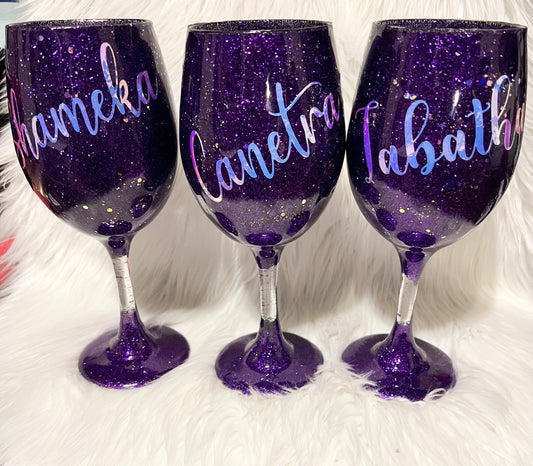 20oz Glitter Wine Glass